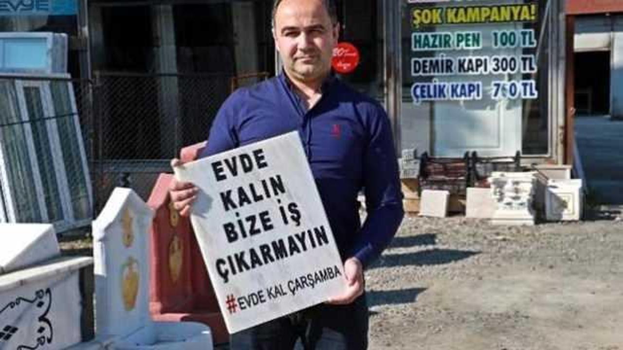 Mermer ustasından koronavir&uuml;sle m&uuml;cadelede ilgin&ccedil; hareket