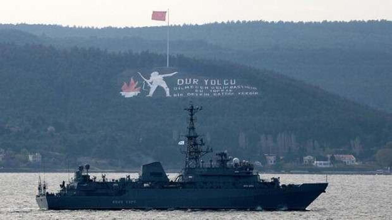 Rus keşif gemisi 'Ivan Khurs' Çanakkale Boğazı'ndan geçti