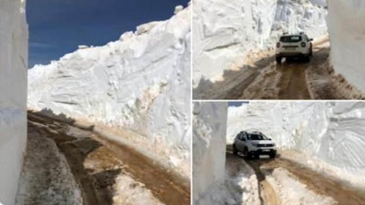 Antalya'daki metrelerce karı gören şaşırdı