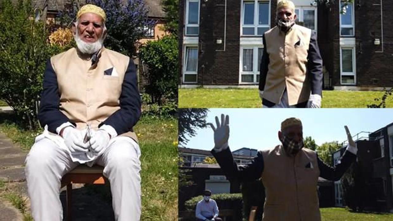 100 yaşındaki Müslüman amca oruçlu haliyle İngiltere'de Kovid-19 bağışı topluyor