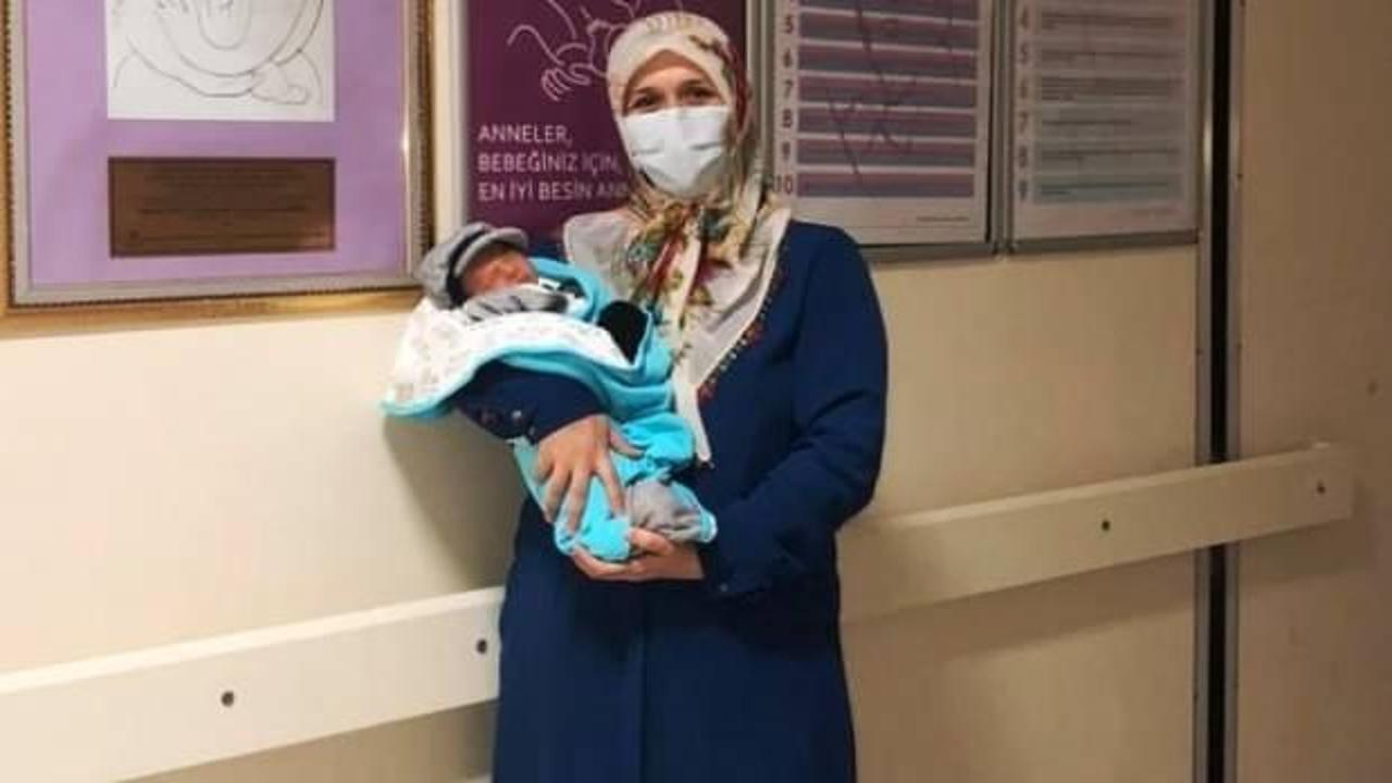 Korona olan anne doğum yaptı