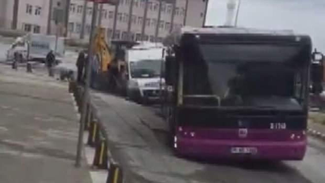 İSKİ'nin çalışmasının ardından yol çöktü