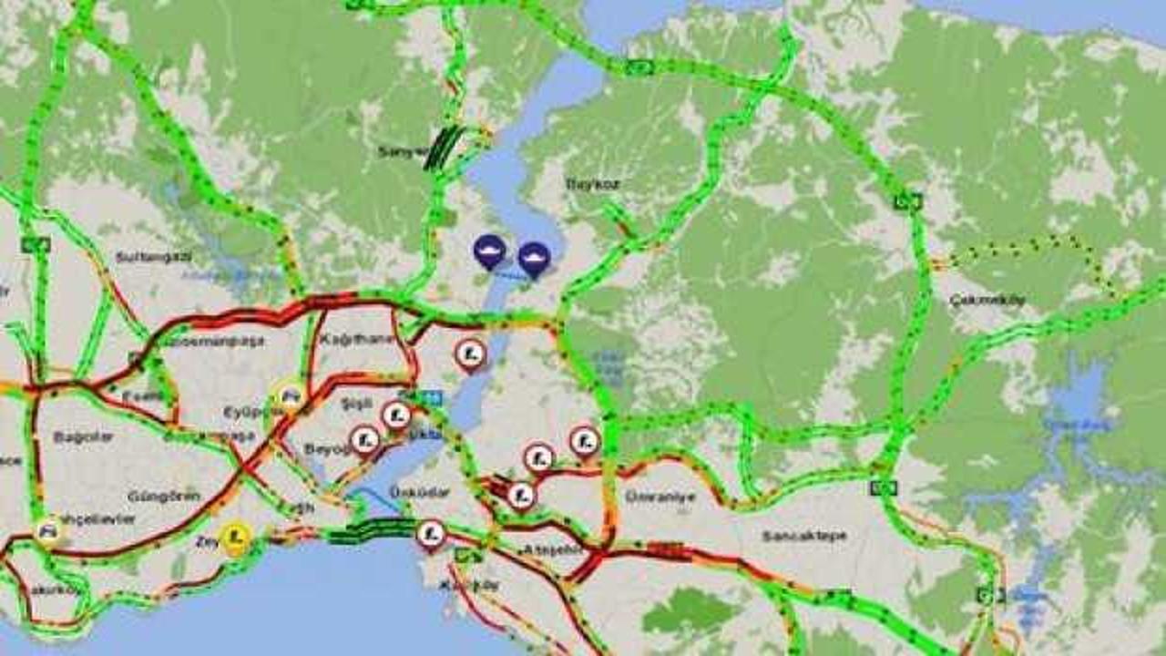 İstanbul'da trafik yoğunluğu yüzde 65'e ulaştı