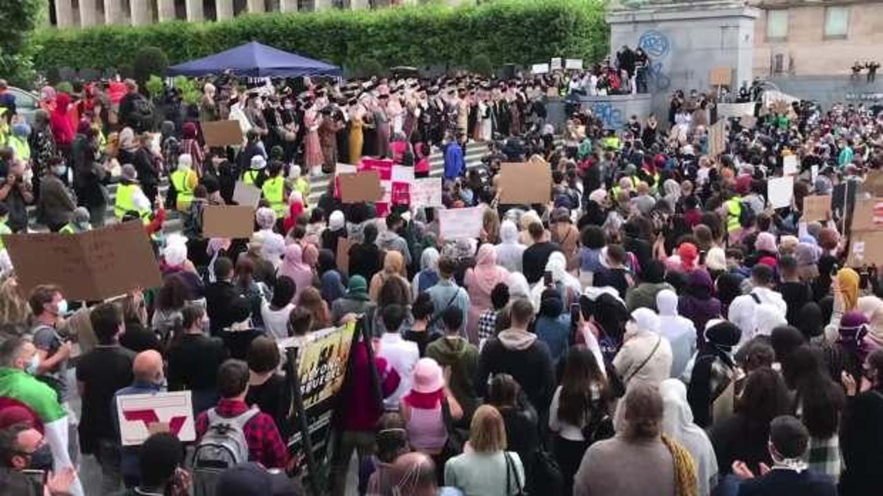 Belçika'da başörtüsü skandalı! Binlerce kişi protesto etti