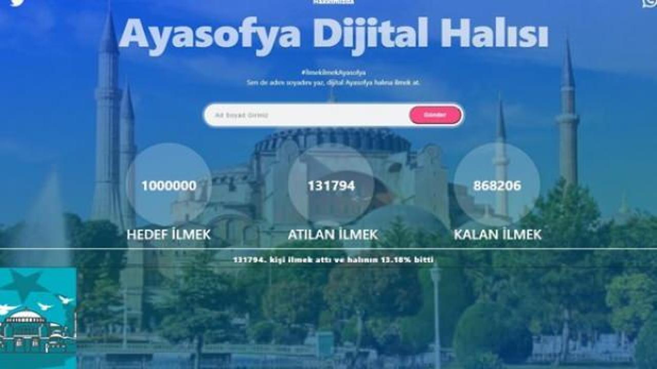 TÜGVA'dan Ayasofya için 1 milyon imza kampanyası: Dijital halı dokunuyor