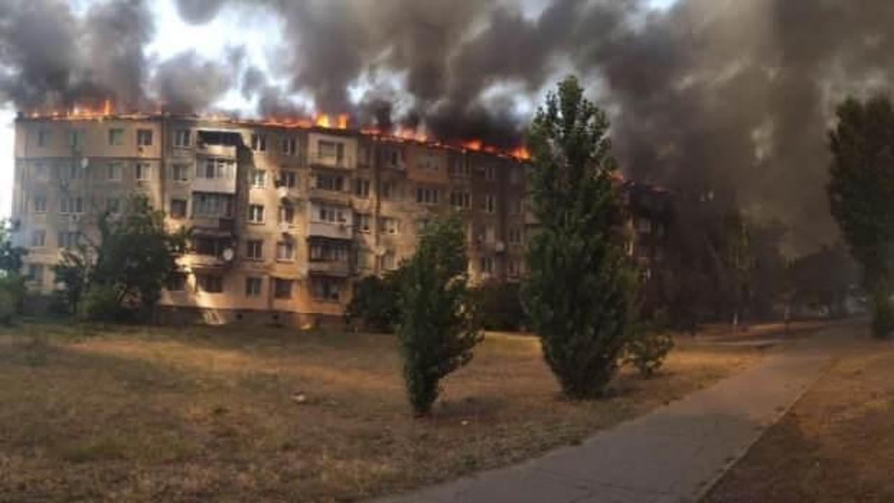 Ukrayna’da eşiyle tartışan kişi binayı ateşe verdi