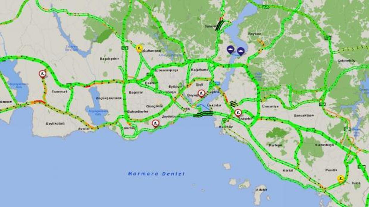 İstanbul'da harita yemyeşil! Bayram etkisini gösterdi