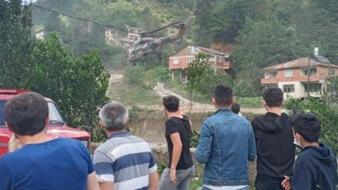 Hamile kadının yardımına ambulans helikopter koştu