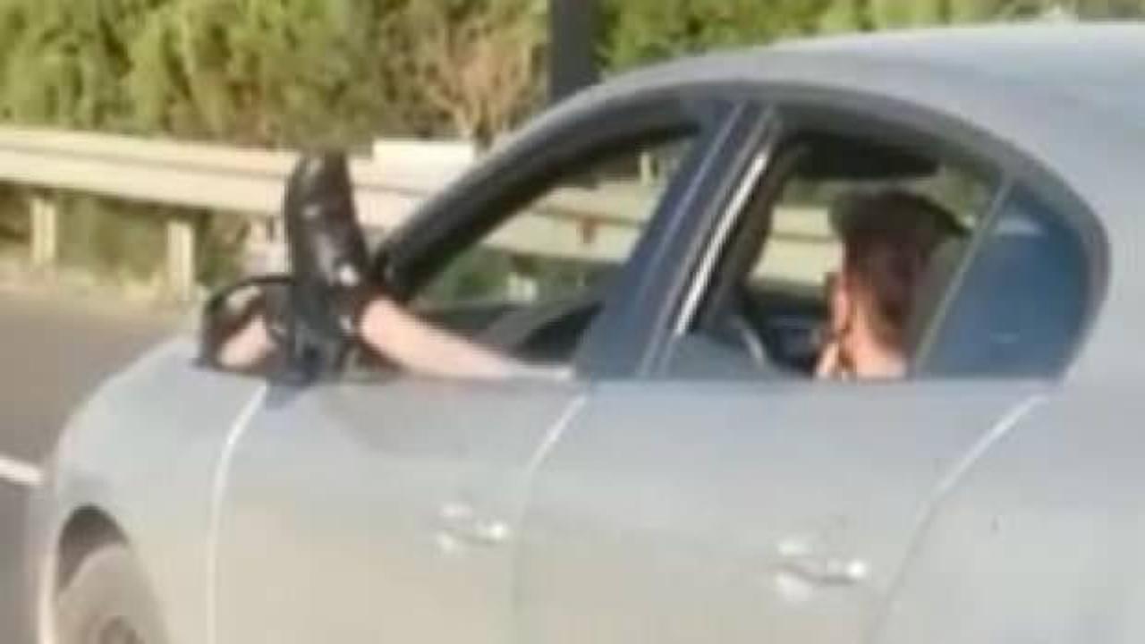 İstanbul-Tekirdağ yolunda şoke eden g&ouml;r&uuml;nt&uuml;