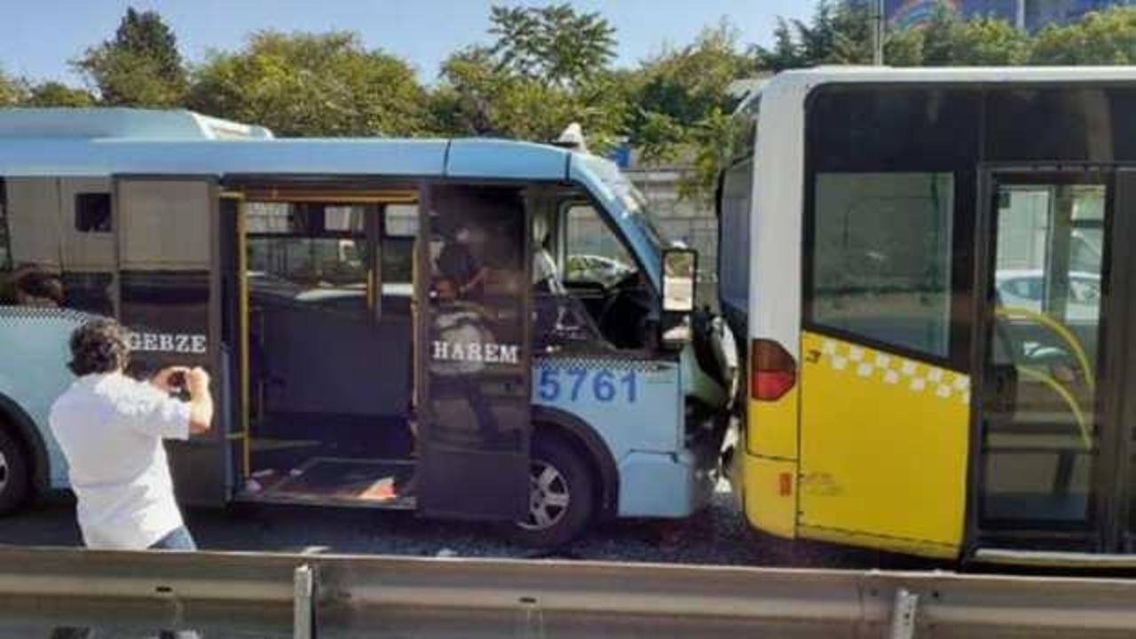 Yolcu minibüsüyle İETT otobüsü çarpıştı: Yaralılar var