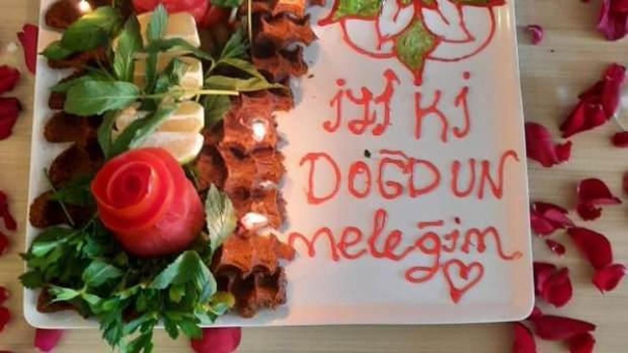'Çiğ köfte pastası'yla doğum günü kutlaması