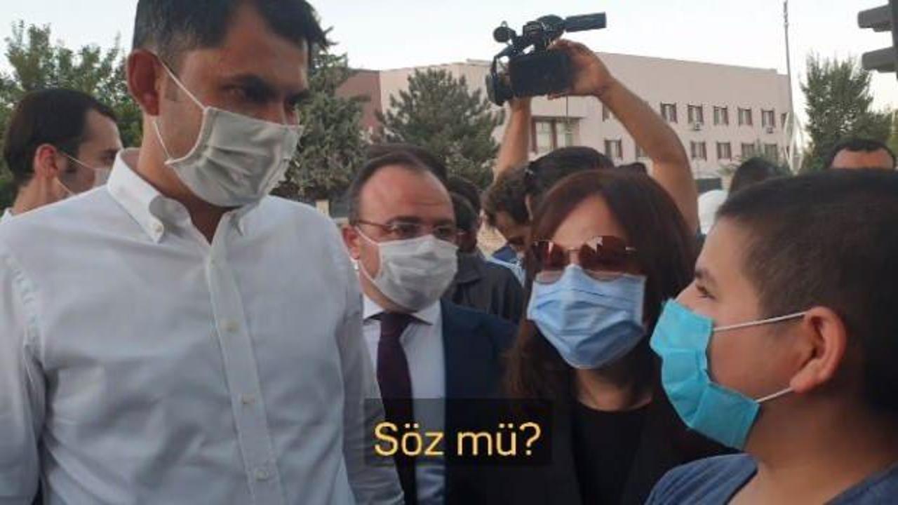 Bakan Kurum ile Emre'nin diyaloğu g&uuml;l&uuml;msetti! "S&ouml;z m&uuml;? S&ouml;z"