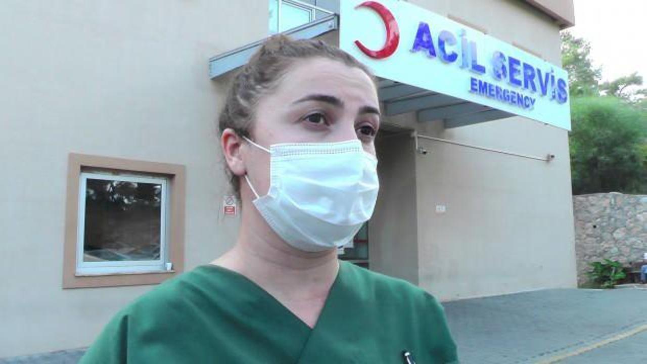 Otelde turistlere maske tak diyen hemşire y&uuml;z&uuml;ne terlik yedi