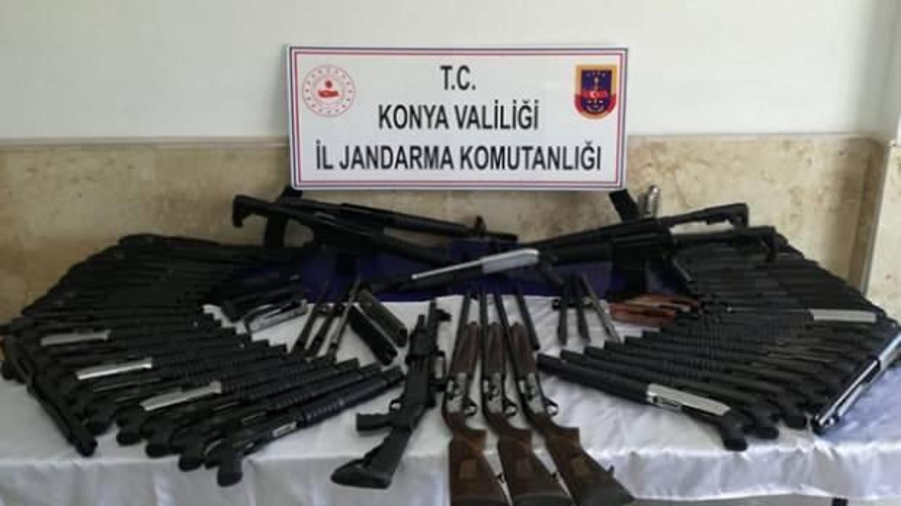 Konya'da silah kaçakçılığı operasyonu: 91 av tüfeği ele geçirildi