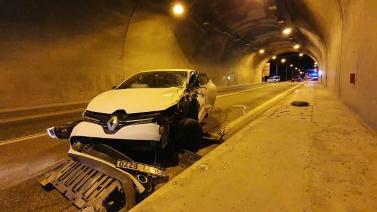Otomobil ile kamyonet tünel içinde çarpıştı: 3 yaralı