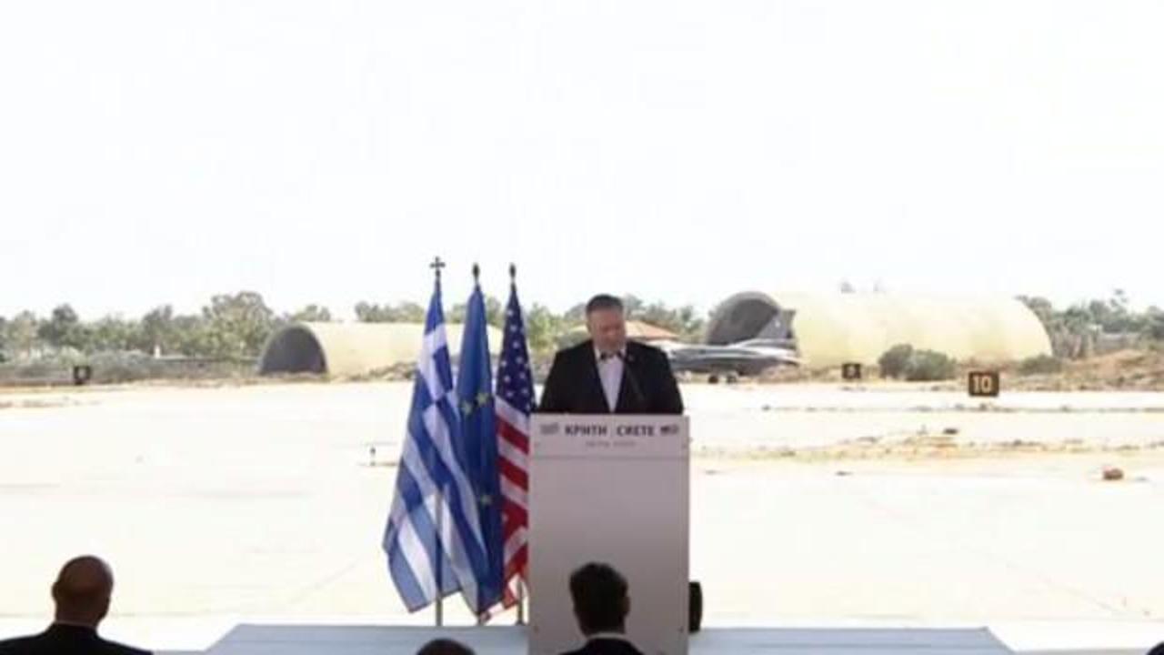 Savaş uçaklarını arkasına aldı! Pompeo'dan Yunanistan'da Türkiye açıklaması