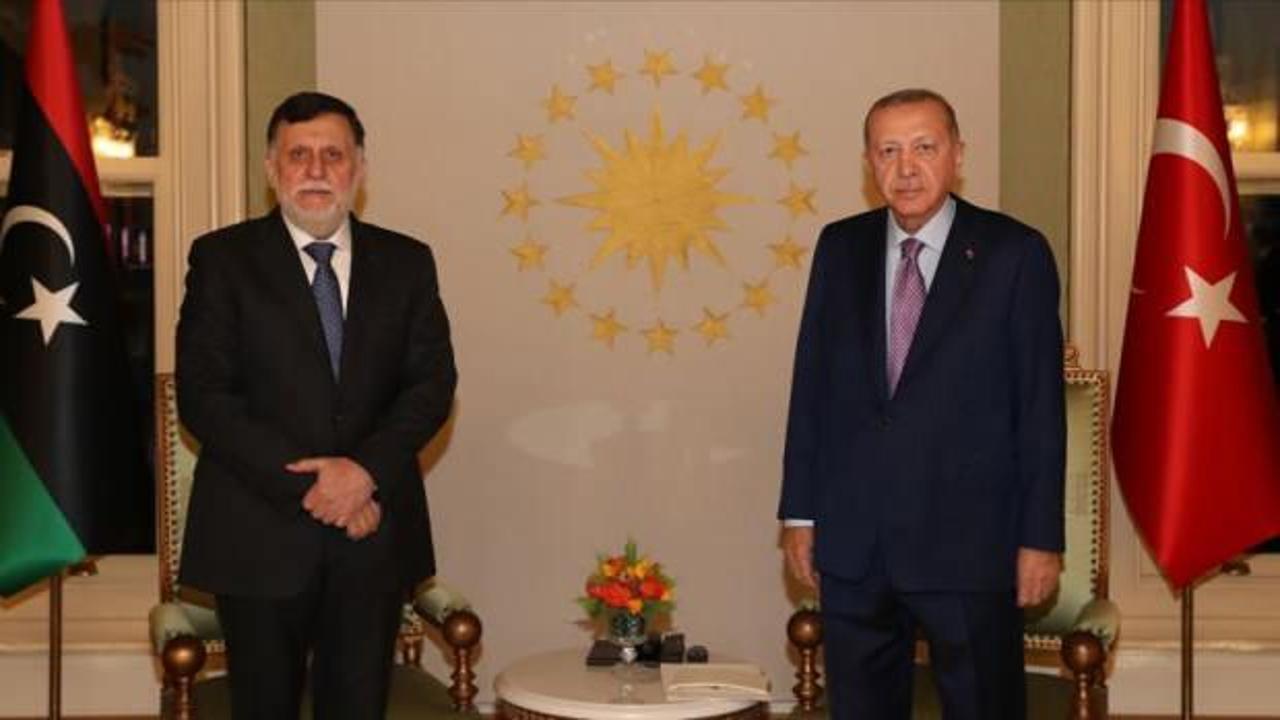 Başkan Erdoğan'ın Fayiz es-Serrac'ı kabul etti
