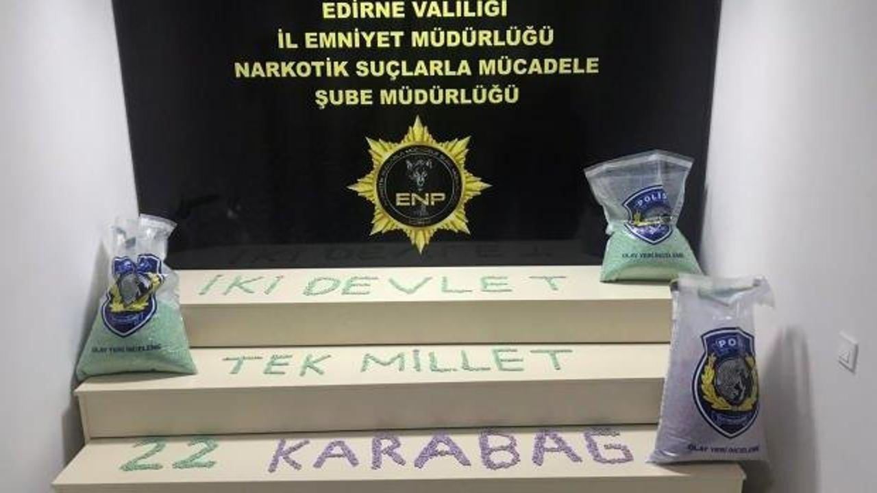 Edirne polisinden Azerbaycan'a destek
