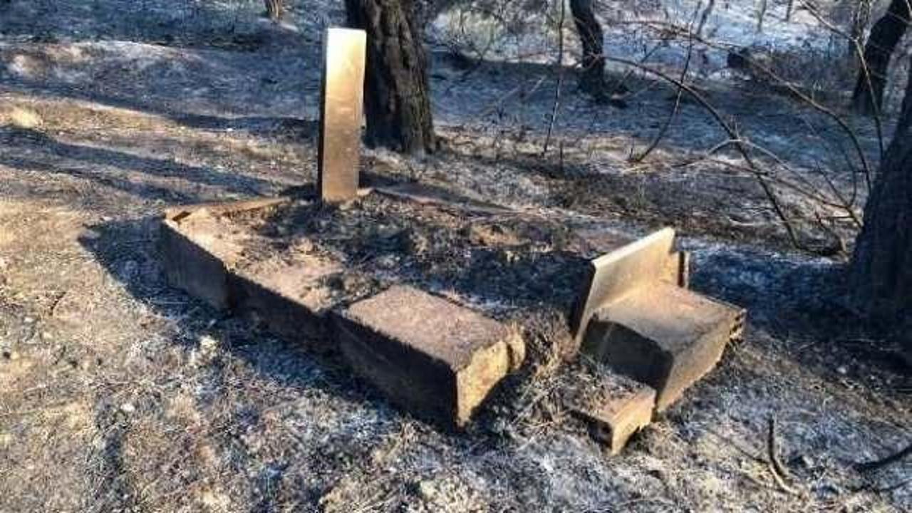 Hatay’daki orman yangınında mezarlıklar da zarar gördü