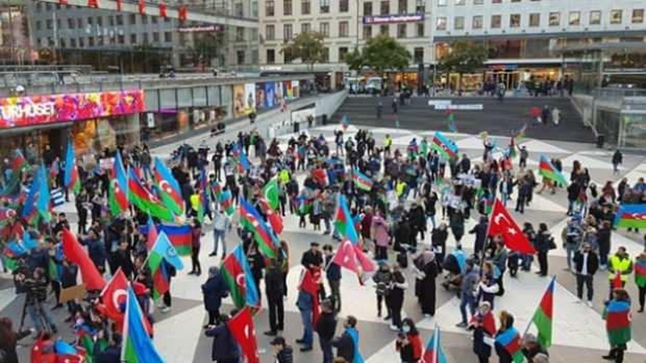İsveç'te işgalci Ermenistan'a protesto!