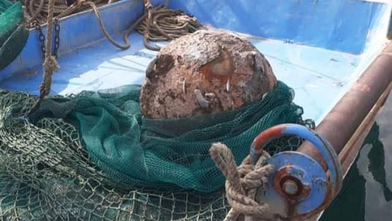 Balıkçıların ağına mayın takıldı