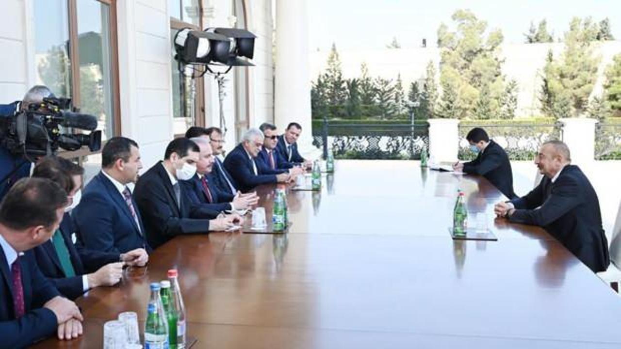 TBMM Başkanı Şentop, Aliyev'le bir araya geldi