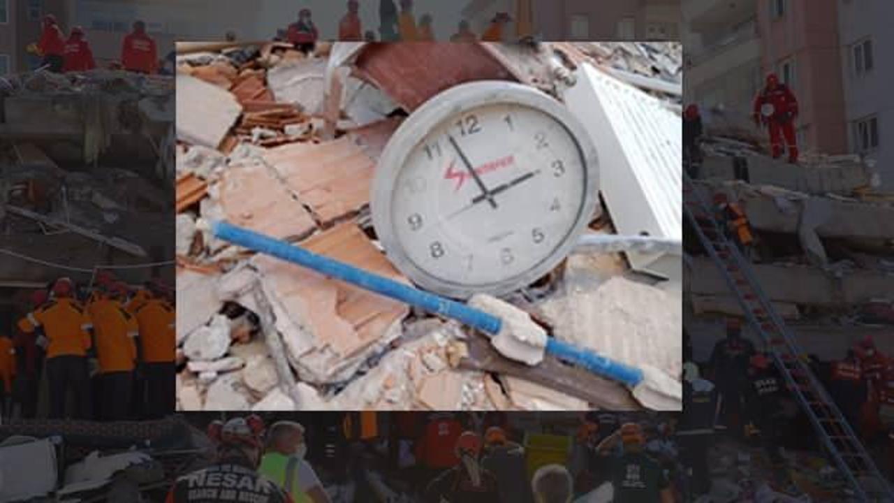 İzmir'den acı kare! Enkazda bulunan saatin durduğu an dikkat çekti