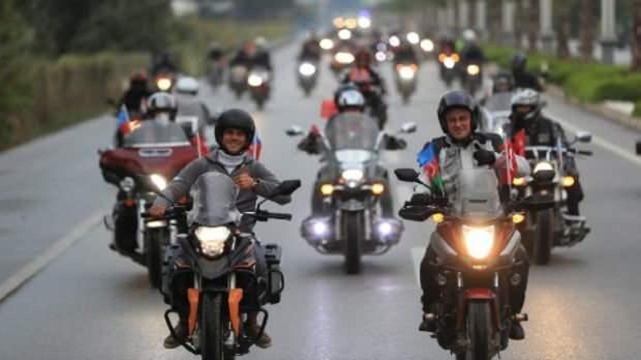 Pamukkale'de Cumhuriyet Bayramı motosiklet kortejiyle kutlandı