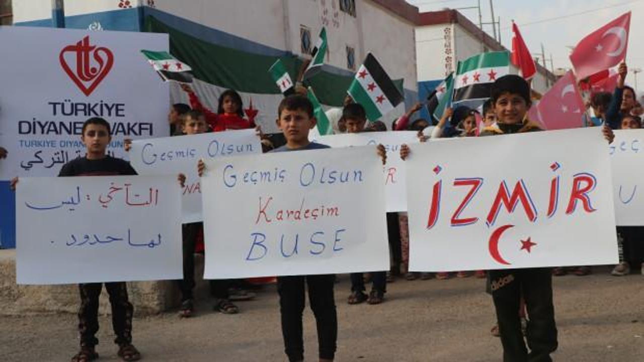 Suriyeli yetimlerden İzmir’e geçmiş olsun mesajı