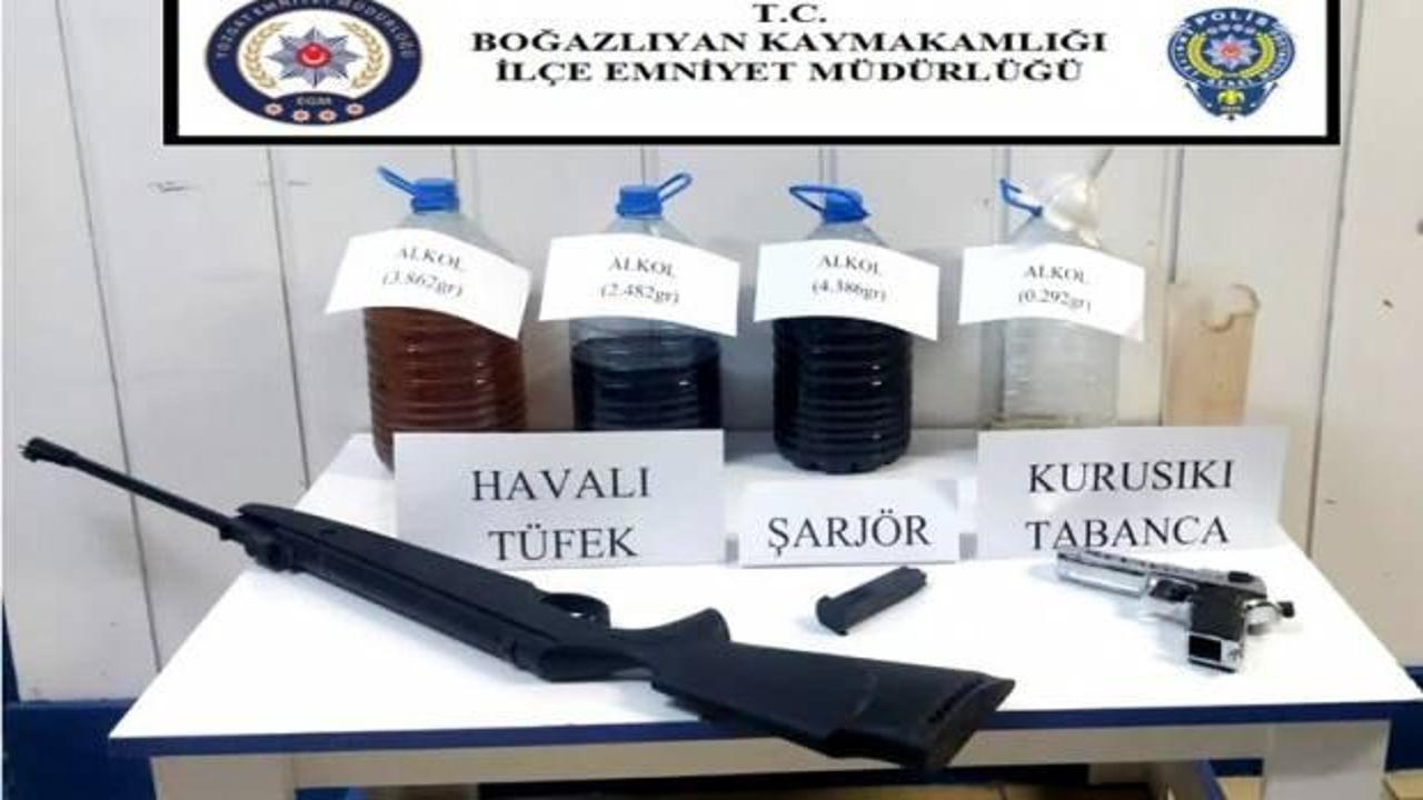 Yozgat’ta sahte içki operasyonunda 2 gözaltı