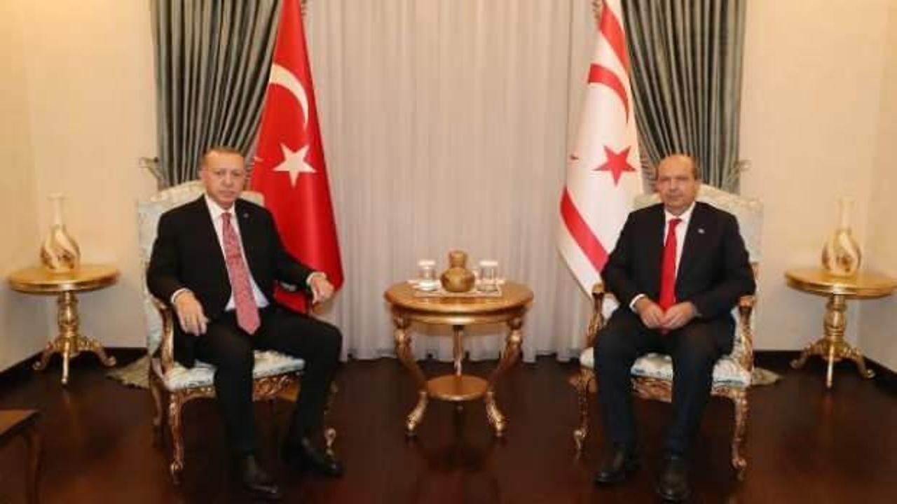 Cumhurbaşkanı Erdoğan, KKTC Cumhurbaşkanı Tatar ile görüştü