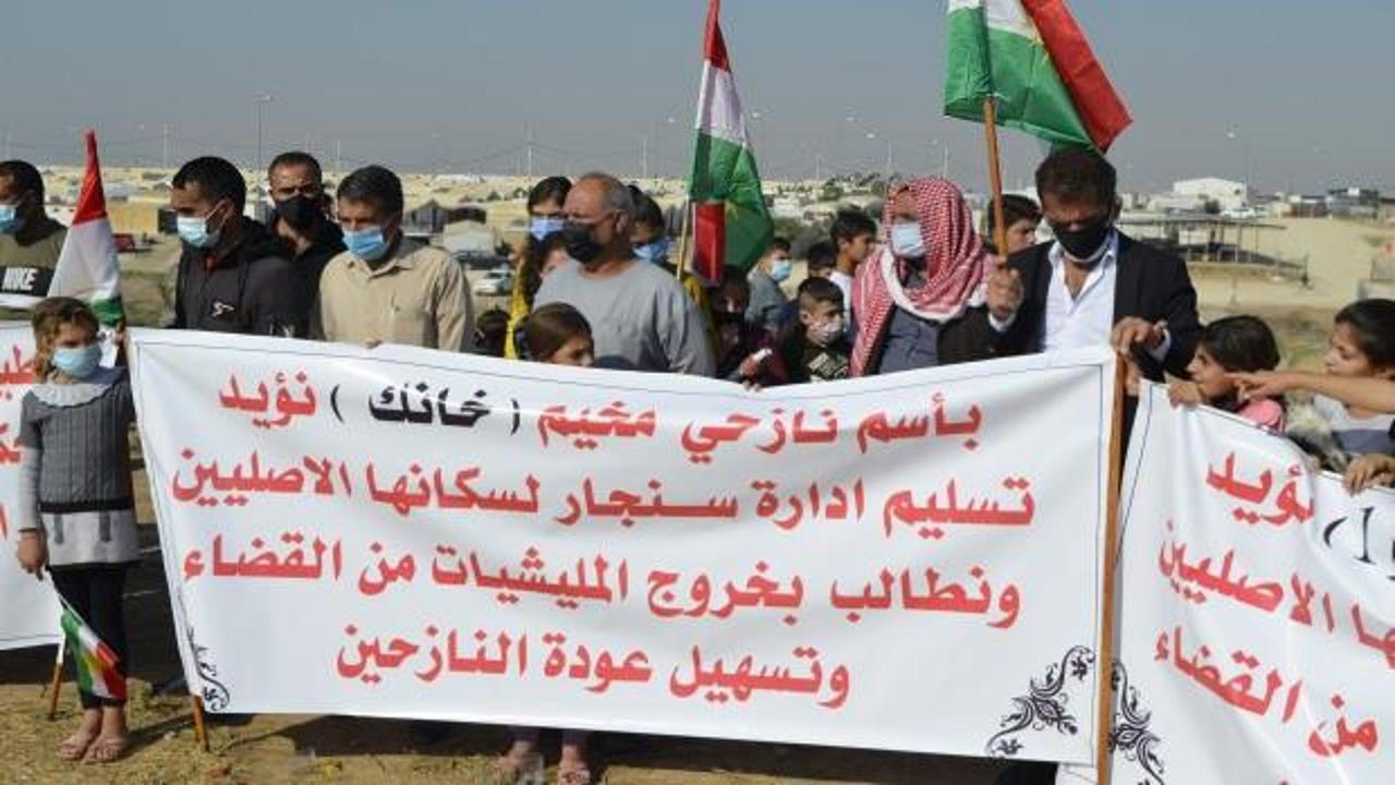 Duhok’ta Ezidiler terör örgütü PKK'nın Sincar’dan çıkarılması için eylem yaptı