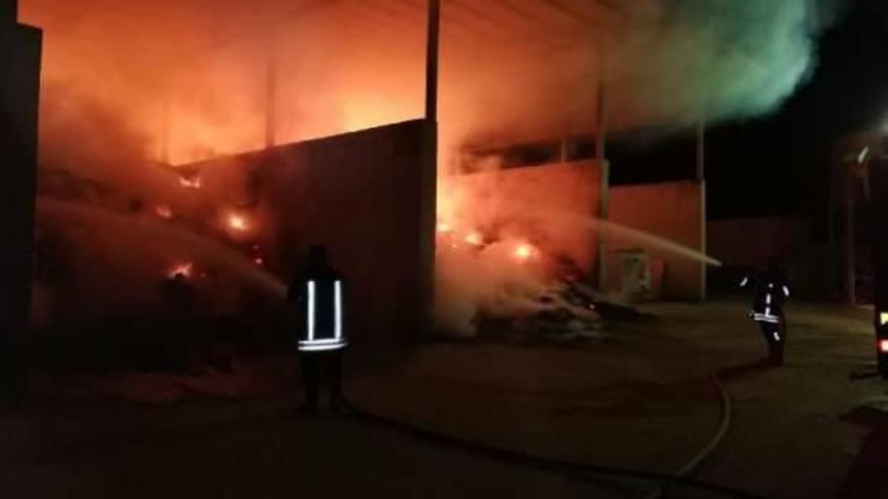 Amasya'da yem deposunda yangın 