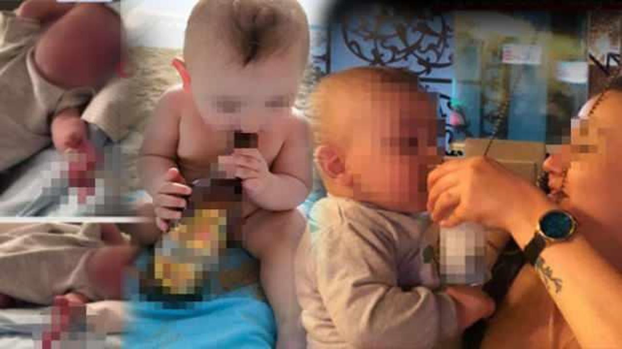 1,5 yaşındaki bebeğe alkol içirip fotoğraflarını paylaştılar
