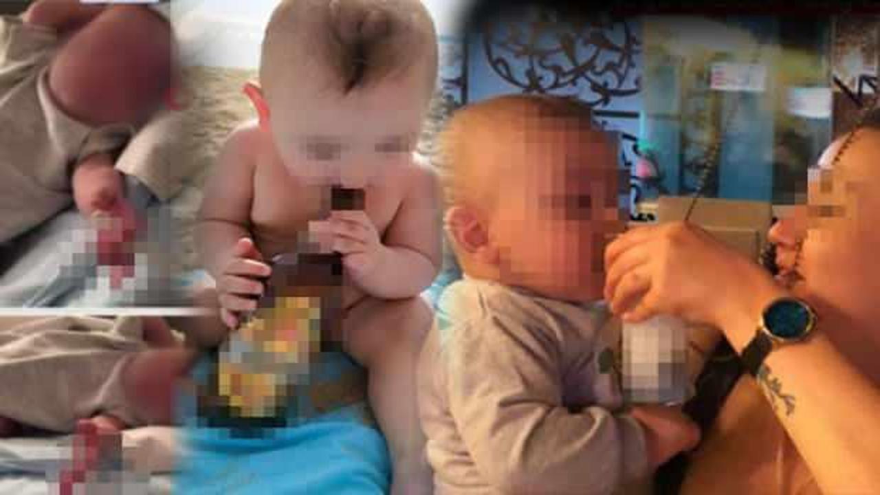 1,5 yaşındaki bebeğe alkol i&ccedil;irip fotoğraflarını paylaştılar