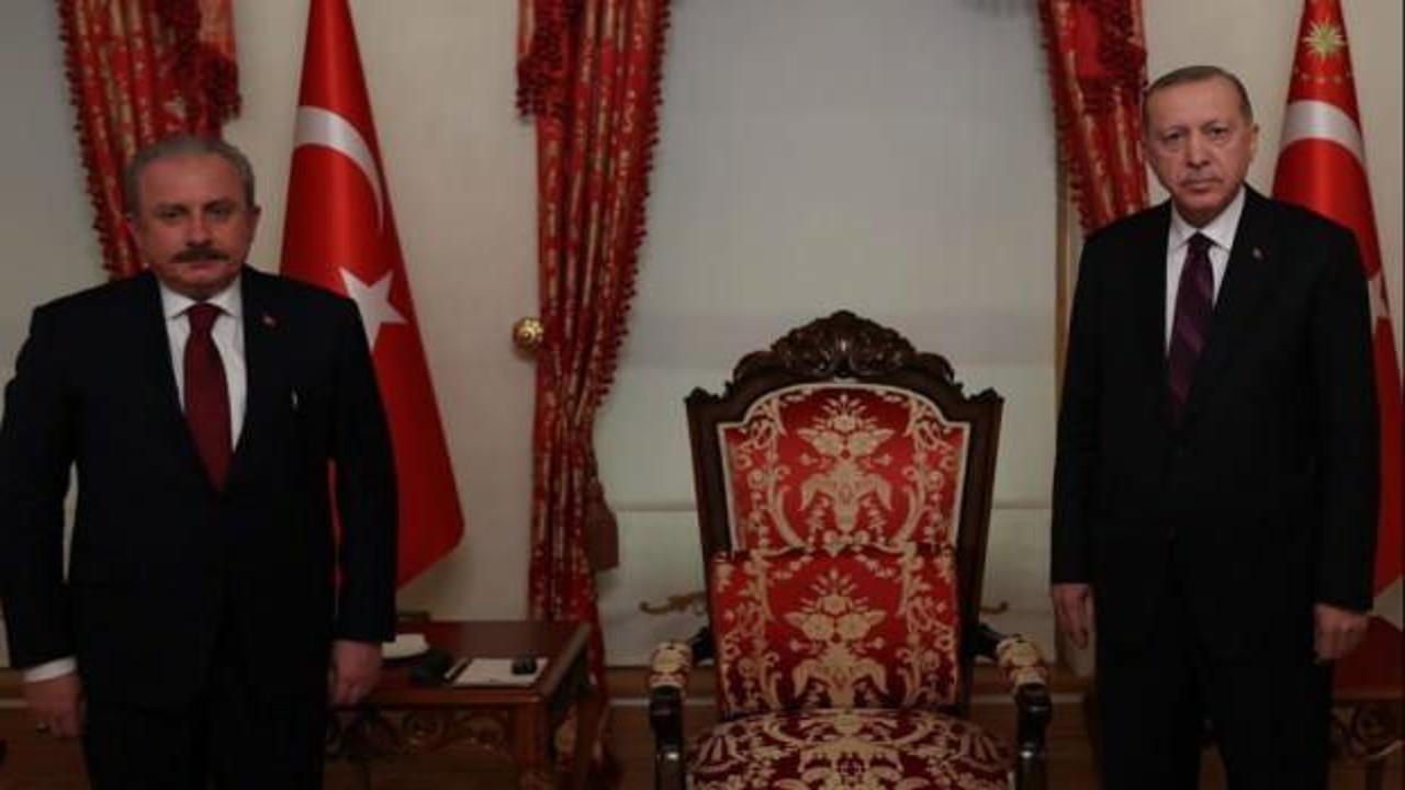Başkan Erdoğan, TBMM Başkanı Şentop'u kabul etti