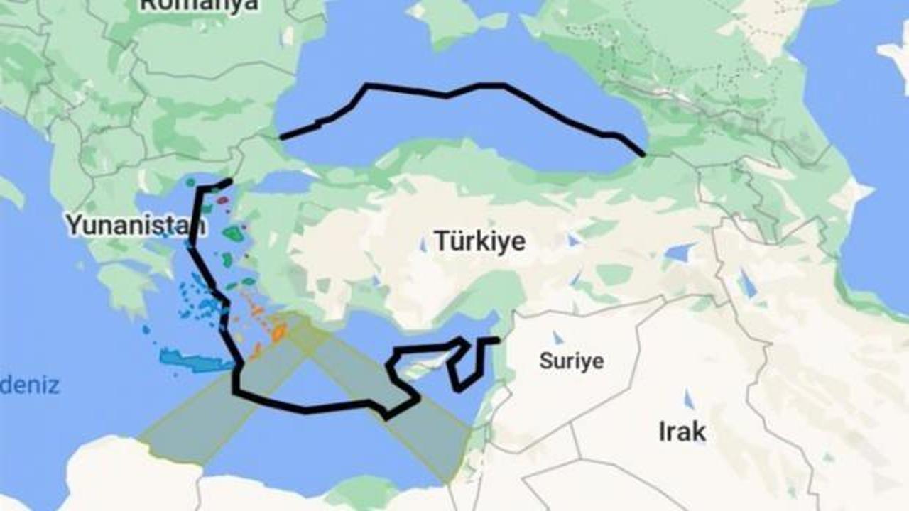 Mavi Vatan haritası Google'da yayınlandı
