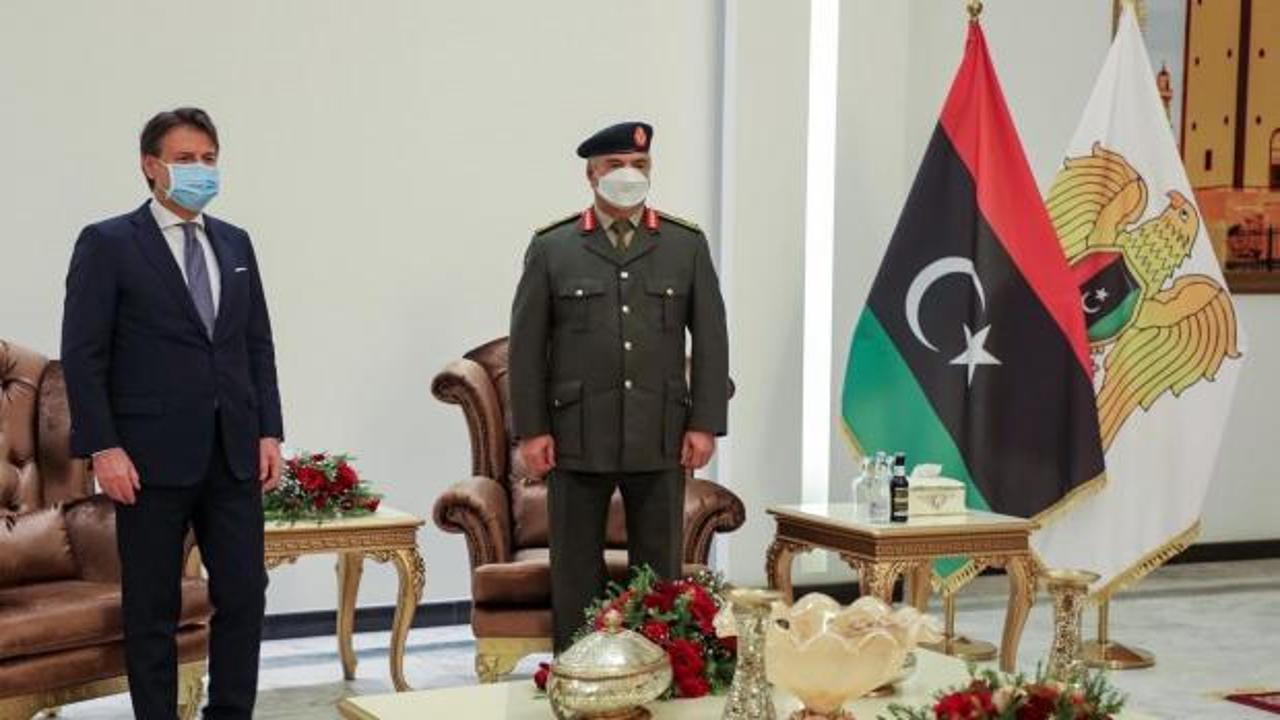 İtalya Başbakanı Conte Libya'da Halife Hafter ile görüştü