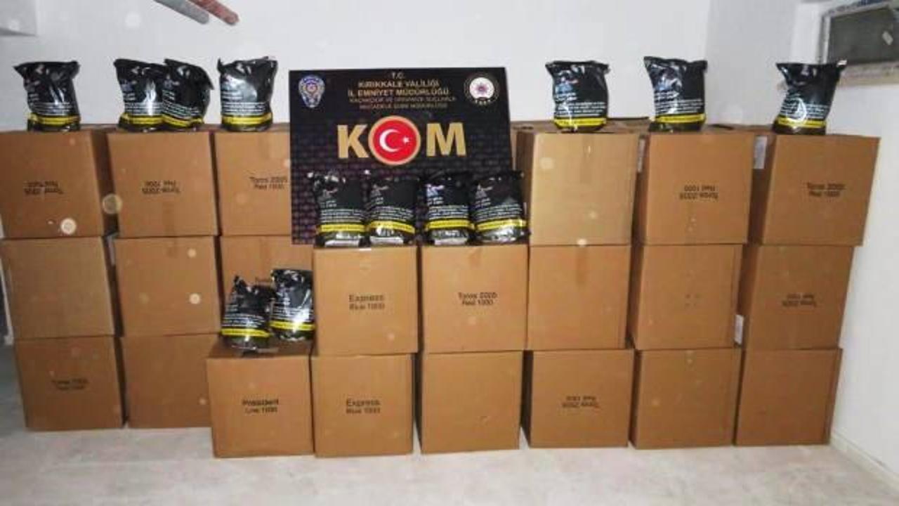 Kırıkkale'de 1 ton 100 kilogram kaçak tütün ele geçirildi