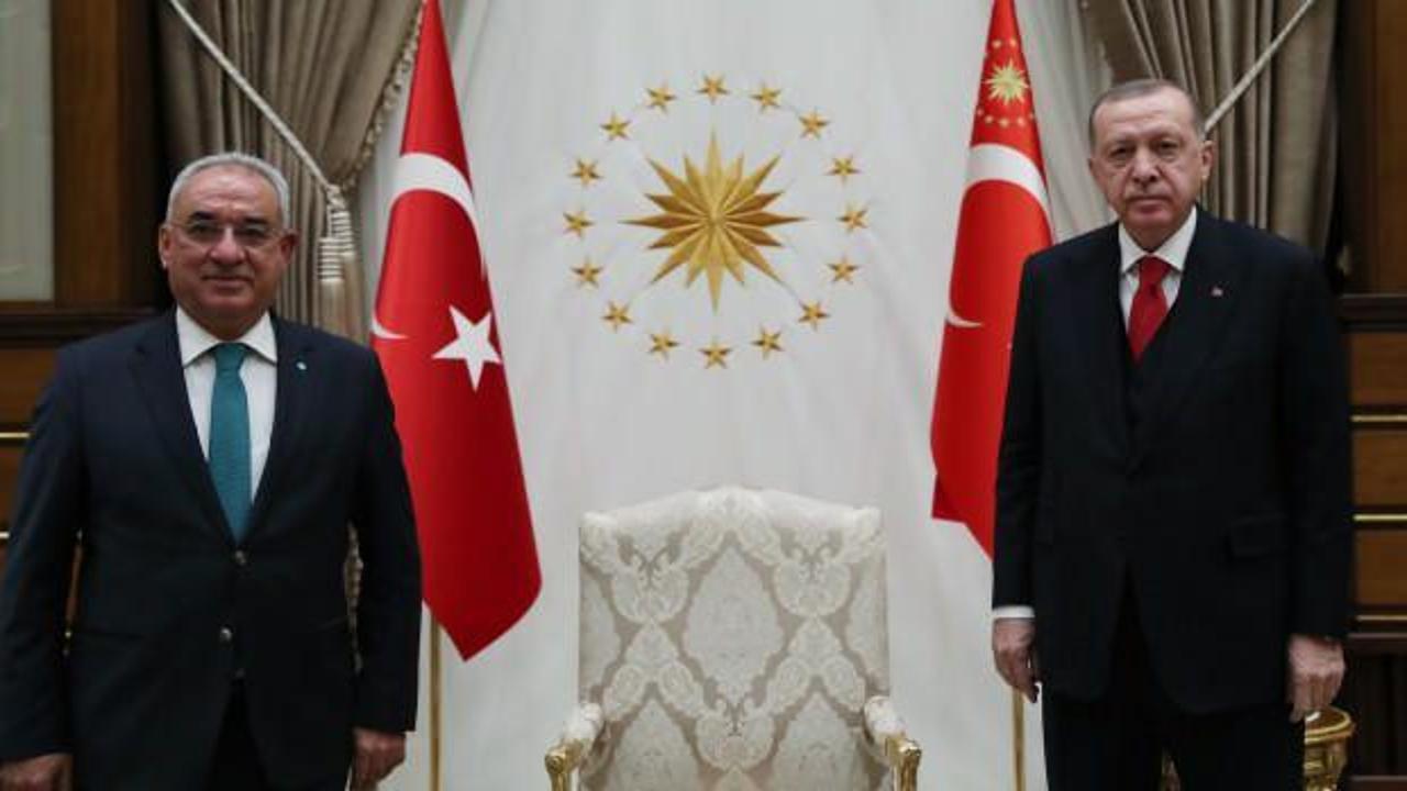 Cumhurbaşkanı Erdoğan, DSP Genel Başkanı Aksakal’ı kabul etti