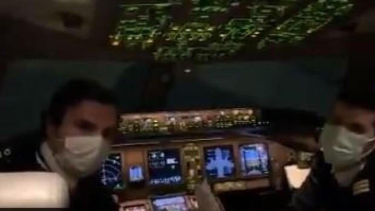 Koronavirüs aşısını Türkiye'ye getiren pilotlardan havada önemli mesaj