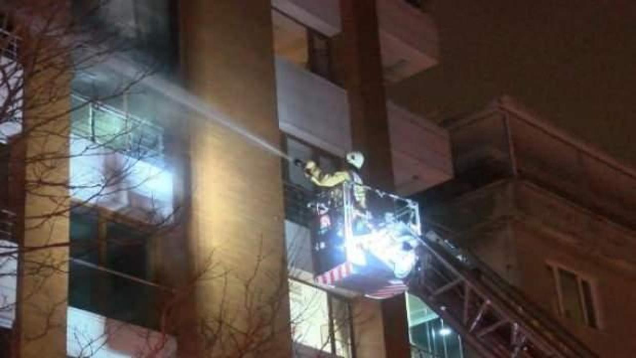 Kavacık'ta 9 katlı binada yangın paniği