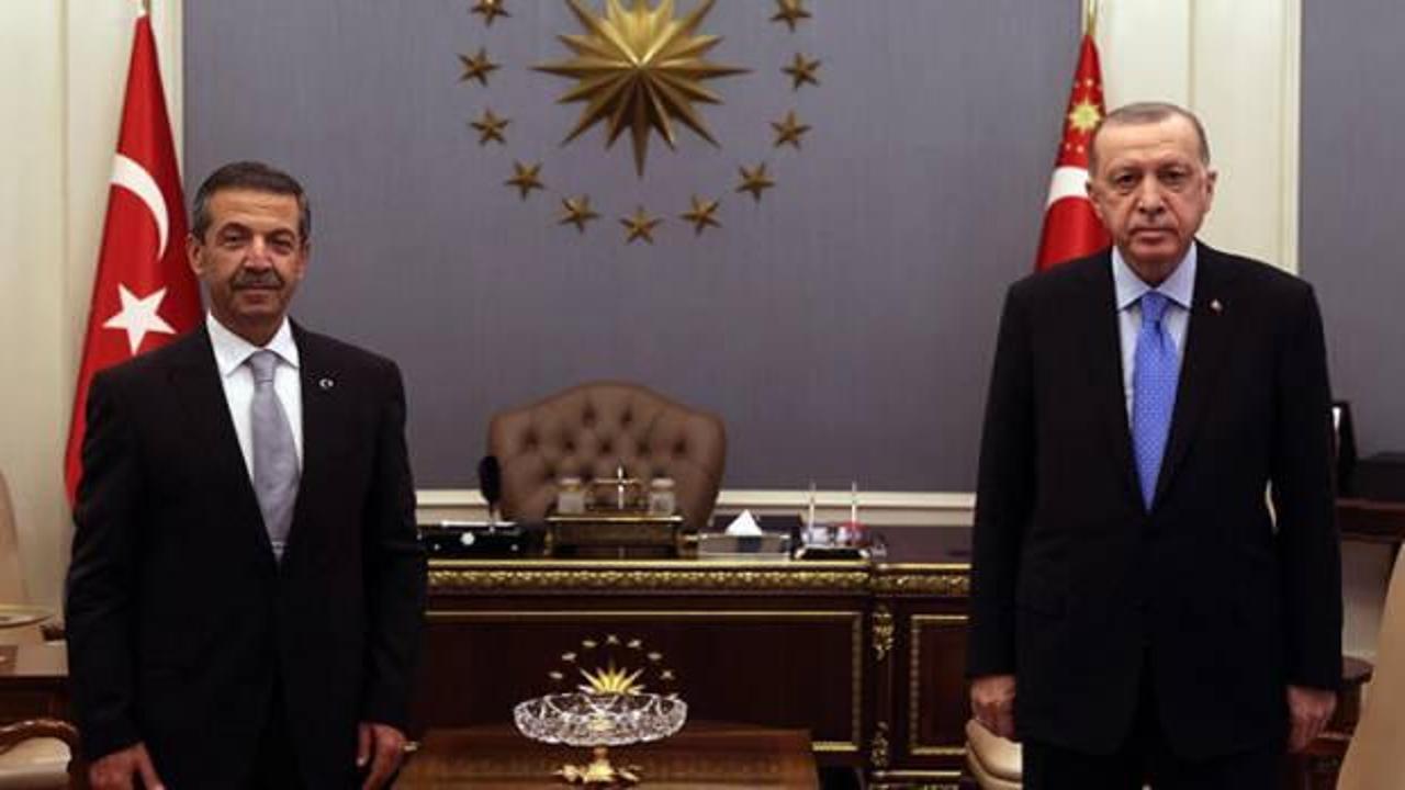 Cumhurbaşkanı Erdoğan, KKTC Dışişleri Bakanı'nı kabul etti