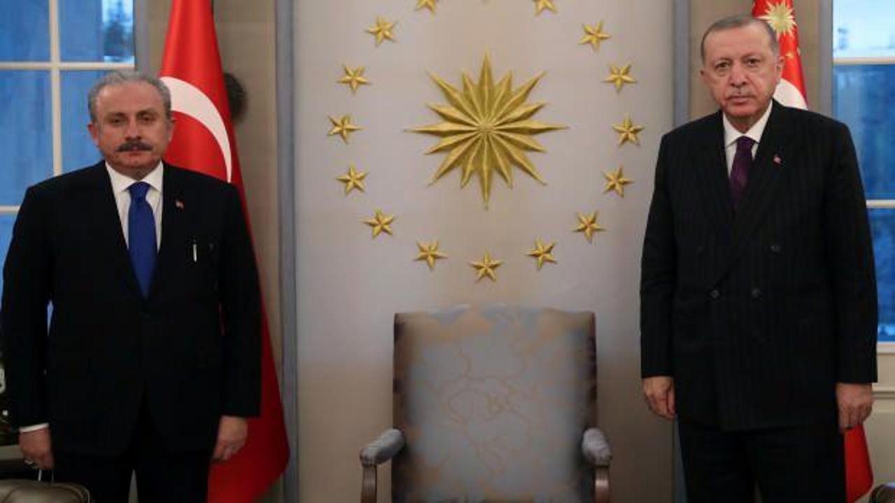 Cumhurbaşkanı Erdoğan, Meclis Başkanı Şentop ve BBP lideri Destici'yi kabul etti