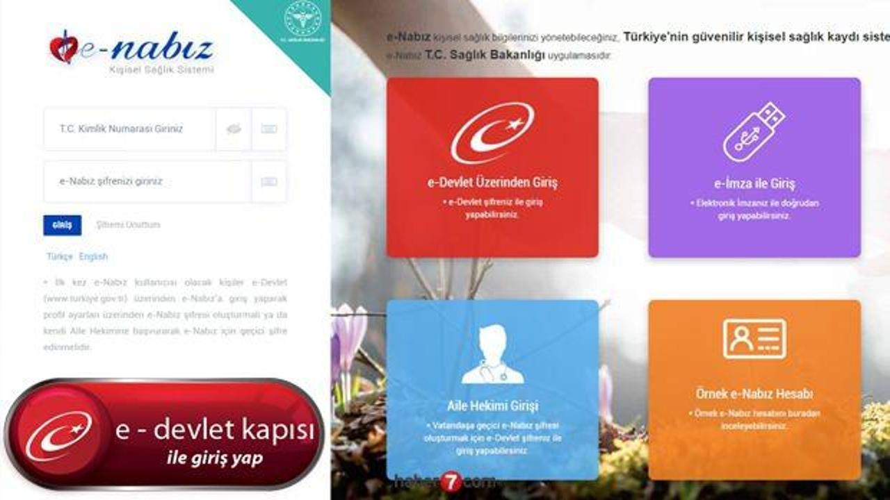E-Nabız Giriş: E-Devlet ile E-Nabız sistemine nasıl giriş yapılır? E- Nabız Rapor!