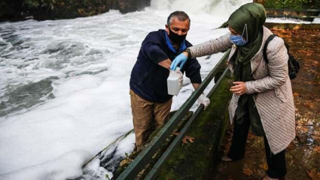 K&ouml;p&uuml;ren ve kokan şelale suyundan numune alındı