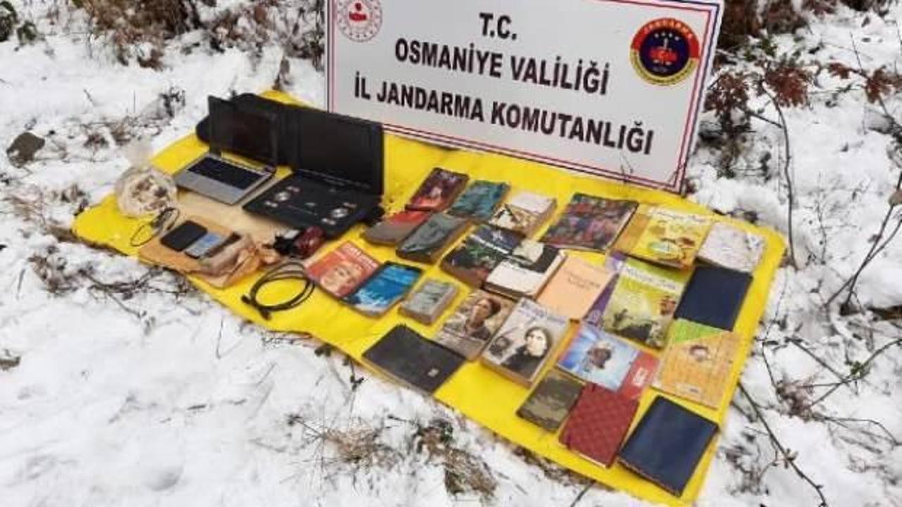 Osmaniye’de, PKK sığınağında patlayıcı ve örgütsel doküman ele geçti