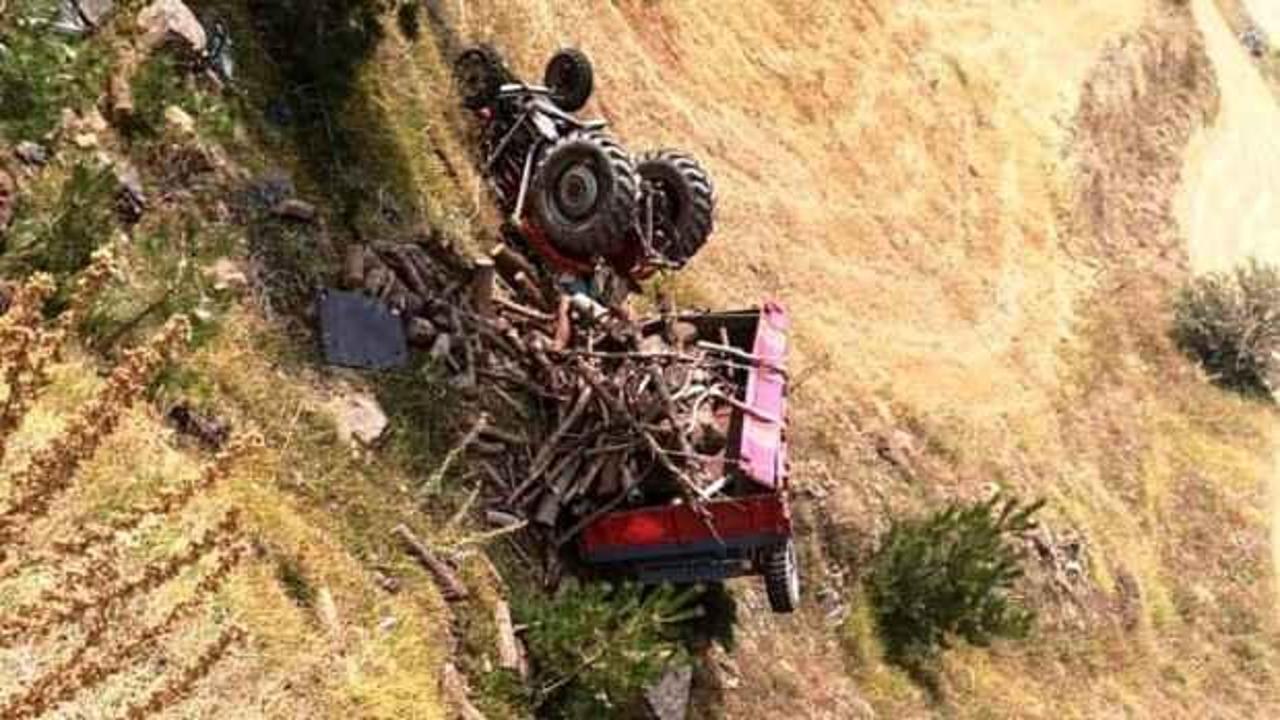 Trakt&ouml;r devrildi, eşini kaybetti