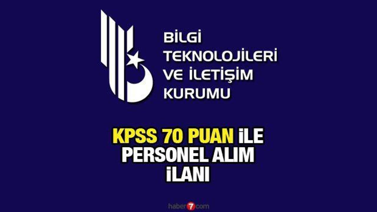 KPSS 70 puan ile BTK personel alımı ilanı! Başvurular başladı