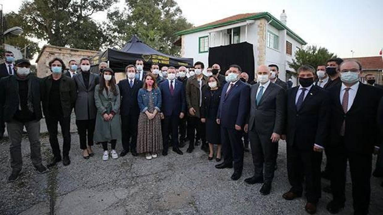 Cumhurbaşkanı Yardımcısı Oktay'dan "Bir Zamanlar Kıbrıs" dizisinin setine ziyaret